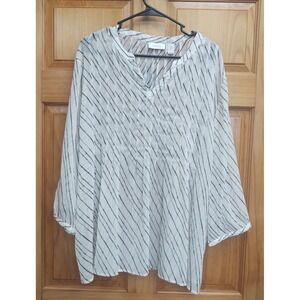 Chico's Women's 4 Plus Size Sheer Pintuck Front and Back XXL Beach Coverup